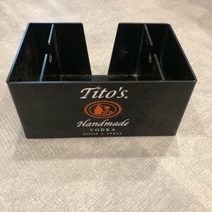 Tito’s Vodka Bar Tools and Napkin Holder Caddy Black